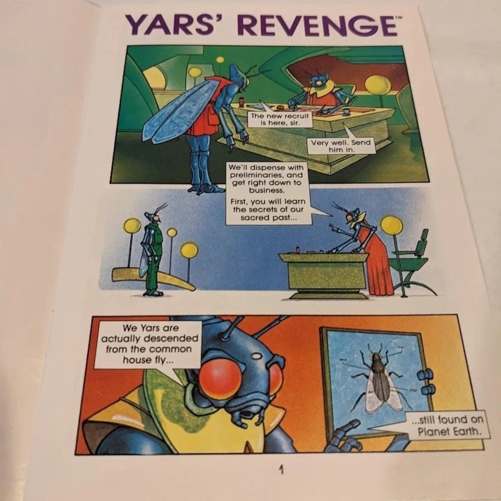 Vintage Atari 2600 Yars' Revenge With Rare‎ Comic Book & Manual Untested